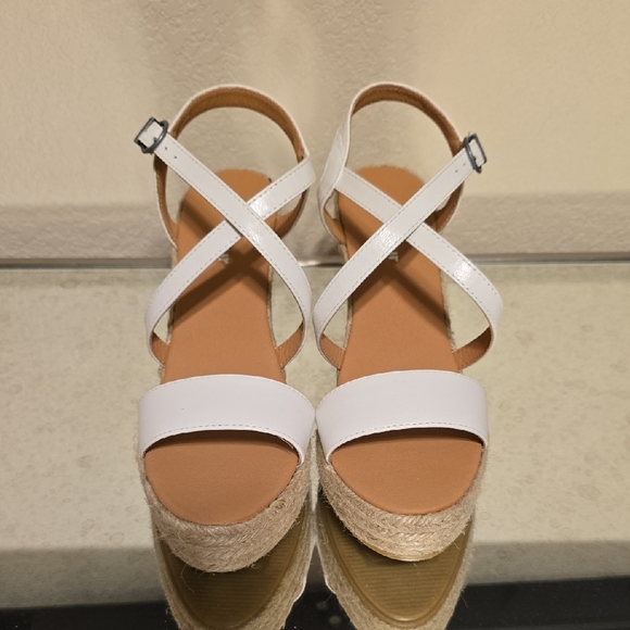 Barbour White Espadrille Sandals - Picture 1 of 5